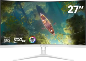 CRUA 27 Curved White Monitor 1