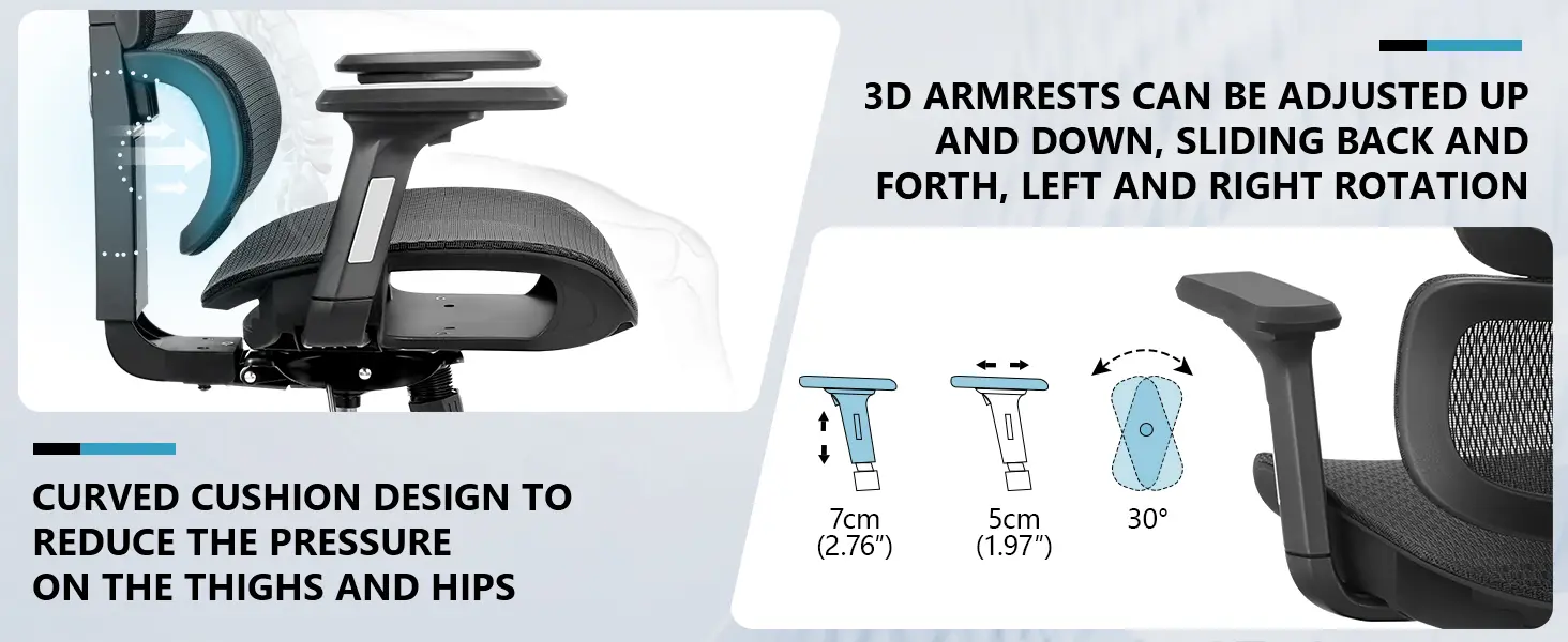 Multi-Dimensional Adjustment of Armrests