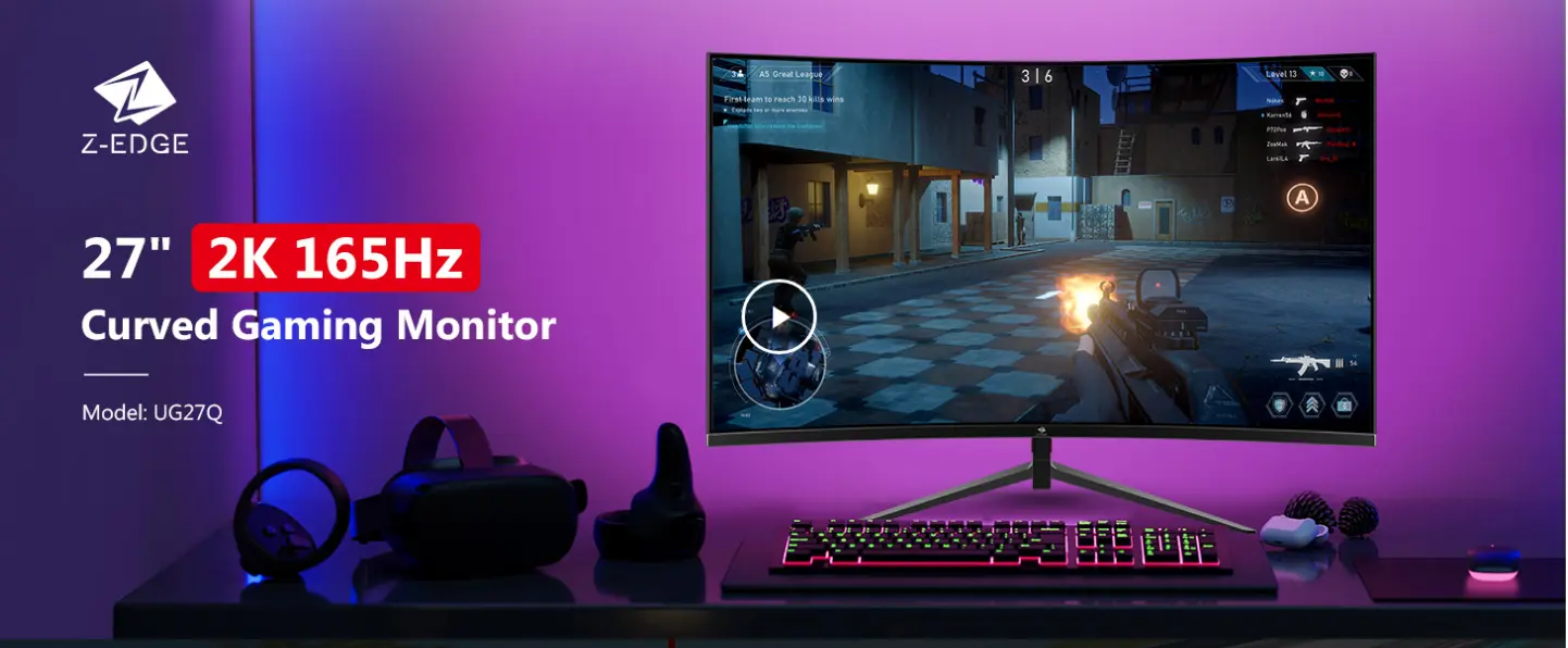 z-edge ug27q 27-inch curved gaming monitor