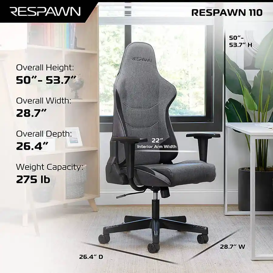RESPAWN 110 Ergonomic Gaming Chairs Spec