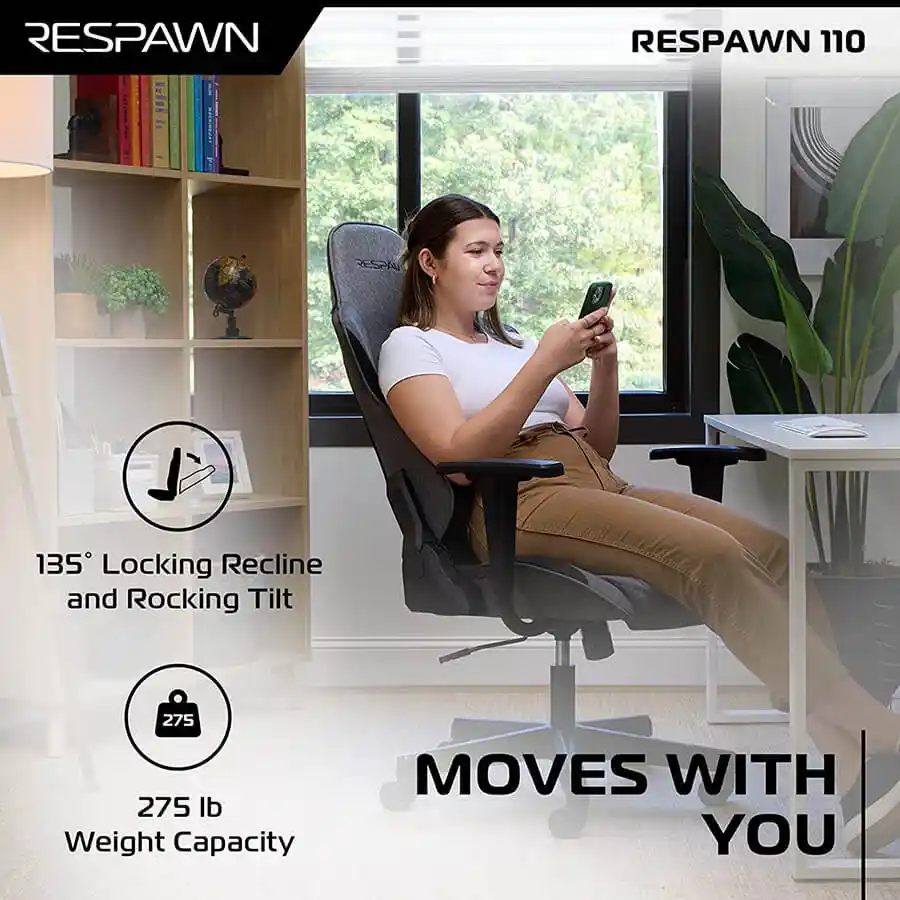 RESPAWN 110 Ergonomic Gaming Chairs move with you