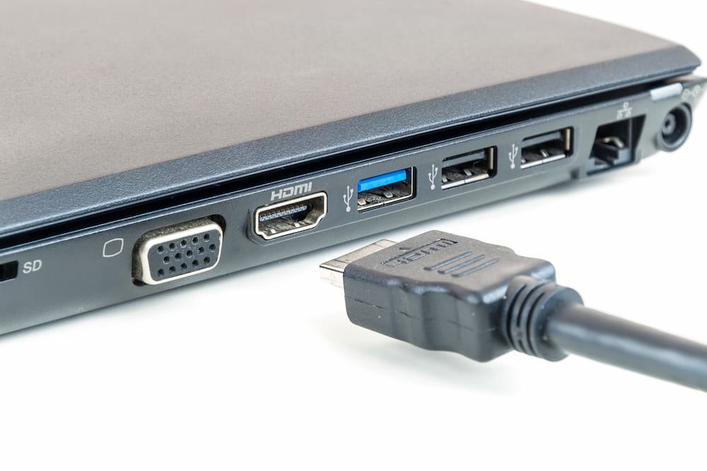 Connect the HDMI Cable to the Laptop