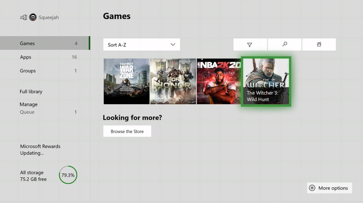 Navigate to the dashboard by using the d-pad and selecting "My games & apps."