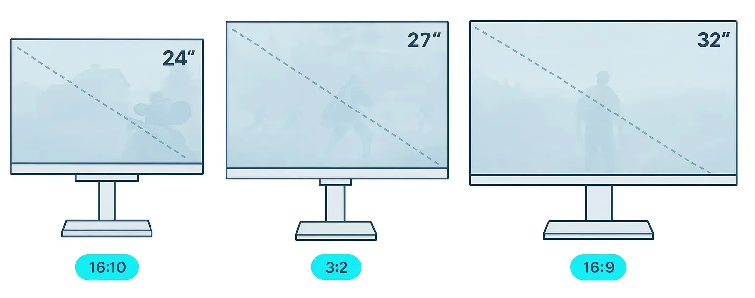 What Is the Difference Between 24, 27, and 32 Inch Monitors